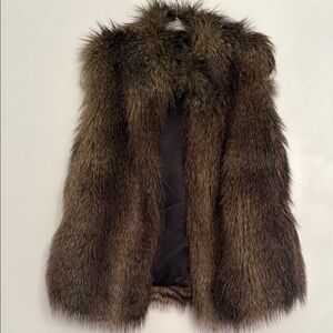 Faux Fur Vest in Brown